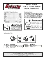 Preview for 1 page of Grizzly Electric Motor G2901 Instruction Sheet