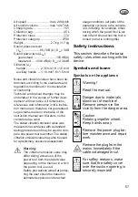 Preview for 67 page of Grizzly ELS 3027 E Combi Instructions For Use Manual