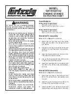 Preview for 1 page of Grizzly Engine Stands G8721/G8722 Instruction Sheet