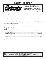 Предварительный просмотр 2 страницы Grizzly G0453 Owner'S Manual