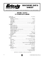 Preview for 18 page of Grizzly G0454Z Manual Insert