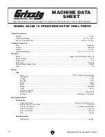 Preview for 6 page of Grizzly G0485 Owner'S Manual