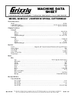 Grizzly G0490X Machine Data Sheet preview