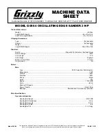 Grizzly G0564 Machine Data Sheet preview