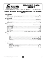 Preview for 9 page of Grizzly G0568 Owner'S Manual