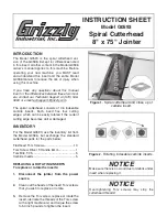 Предварительный просмотр 1 страницы Grizzly G0593 Instruction Sheet