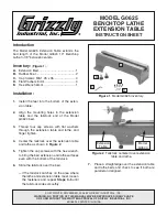 Grizzly G0625 Instruction Sheet preview