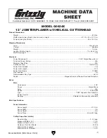 Preview for 9 page of Grizzly G0634X Owner'S Manual