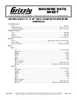 Preview for 1 page of Grizzly G0653 Machine Data Sheet