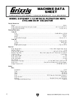 Preview for 2 page of Grizzly G0703HEP Owner'S Manual