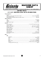 Preview for 9 page of Grizzly G0731 Owner'S Manual