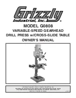 Предварительный просмотр 1 страницы Grizzly G0808 Owner'S Manual