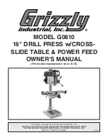 Grizzly G0810 Owner'S Manual preview