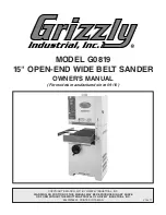 Preview for 1 page of Grizzly G0819 Owner'S Manual