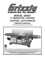 Предварительный просмотр 1 страницы Grizzly G0821 Owner'S Manual