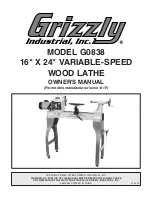 Grizzly G0838 Owner'S Manual preview