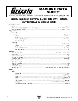 Preview for 10 page of Grizzly G0855 Owner'S Manual