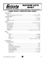 Предварительный просмотр 11 страницы Grizzly G0925 Owner'S Manual