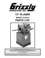 Grizzly G1021Z Parts List preview