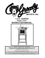 Предварительный просмотр 1 страницы Grizzly G1024 Instruction Manual