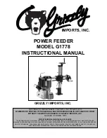 Grizzly G1778 Instructional Manual предпросмотр