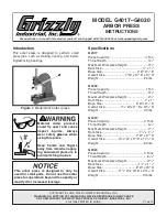 Grizzly G4017 Instructions Manual предпросмотр