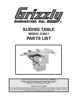 Grizzly G4227 Parts List preview