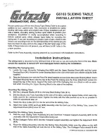 Preview for 1 page of Grizzly G6103 Installation Sheet