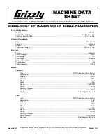 Grizzly G9967 Machine Data Sheet preview