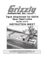 Предварительный просмотр 1 страницы Grizzly H0775 Instruction Sheet