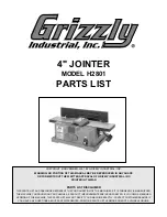 Preview for 1 page of Grizzly H2801 Parts List