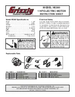 Grizzly H5380 Instruction Sheet preview