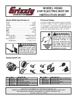 Grizzly H5383 Instruction Sheet предпросмотр