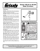 Grizzly H6249 Instructions preview