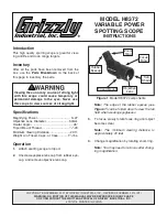 Grizzly H8372 Instructions preview