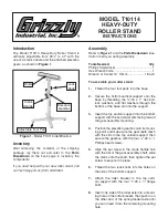 Preview for 1 page of Grizzly Heavy-Duty Roller Stand T10114 Instruction Manual