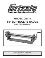 Grizzly Slip Roll 16 Gauge G5771 Owner'S Manual preview