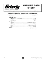 Preview for 6 page of Grizzly Slip Roll 16 Gauge G5771 Owner'S Manual