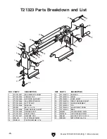 Preview for 1 page of Grizzly Slip Roll T21323 Parts List