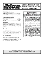 Предварительный просмотр 1 страницы Grizzly T10035 Instruction Sheet