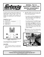 Grizzly T10116 Instructions preview