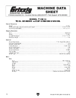 Preview for 8 page of Grizzly T10814 Owner'S Manual