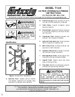 Grizzly T1241 Instructions Manual предпросмотр