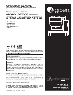 Предварительный просмотр 1 страницы Groen DEE-CE Series Operator'S Manual