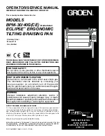 Предварительный просмотр 1 страницы Groen Eclipse BPM-30G Operators & Service Manual