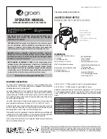 Groen GFK-20-110V Operator'S Manual preview