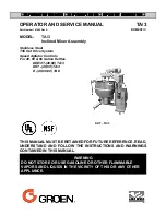 Preview for 1 page of Groen TA/3 Operator'S And Service Manual