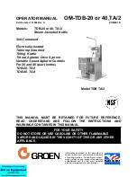 Preview for 1 page of Groen TDB-20 TA/2 Operator'S Manual