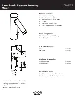 Grohe Axor Starck 10101XX1 Specification Sheet предпросмотр