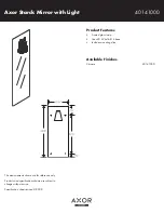 Предварительный просмотр 1 страницы Grohe Axor Starck Mirror with Light 40141000 Specification Sheet